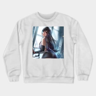 Cute Glasses Tifa Lockhart Fanart Crewneck Sweatshirt